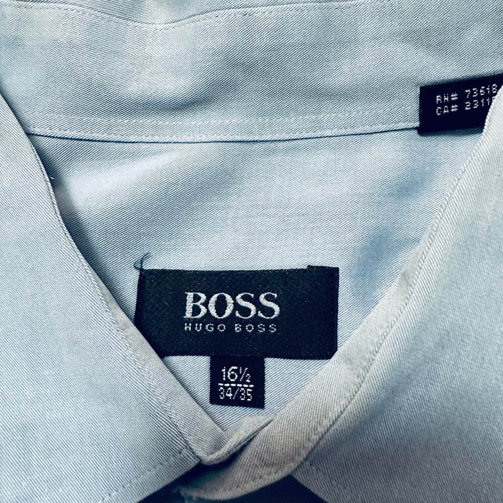 Hugo Boss Solid Blue Button Down - image 5